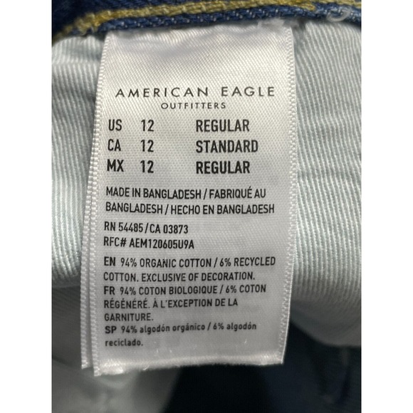 American Eagle Mom Jeans Blue Denim Classic Fit Cotton Womens 12/31 - Picture 9 of 9
